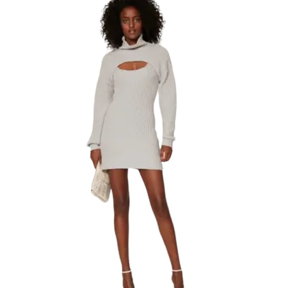 RtA Shrug Turtleneck Sweater Jady Gray L - Picture 13 of 13